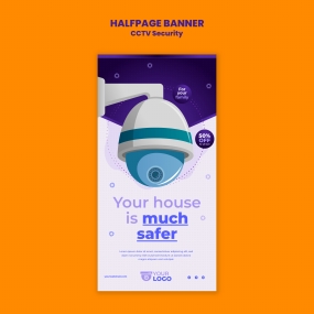 监控摄像头产品折扣竖版banner